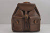 Authentic GUCCI Bamboo Vintage Drawstring Backpack Leather Brown 4902J