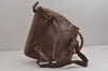 Authentic GUCCI Bamboo Vintage Drawstring Backpack Leather Brown 4902J