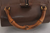 Authentic GUCCI Bamboo Vintage Drawstring Backpack Leather Brown 4902J