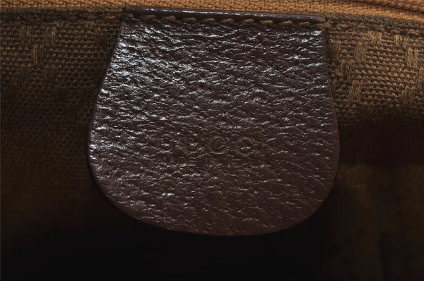 Authentic GUCCI Bamboo Vintage Drawstring Backpack Leather Brown 4902J