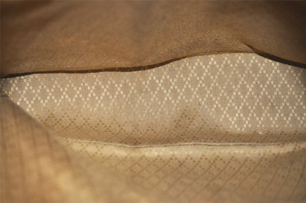 Authentic GUCCI Bamboo Vintage Drawstring Backpack Leather Brown 4902J