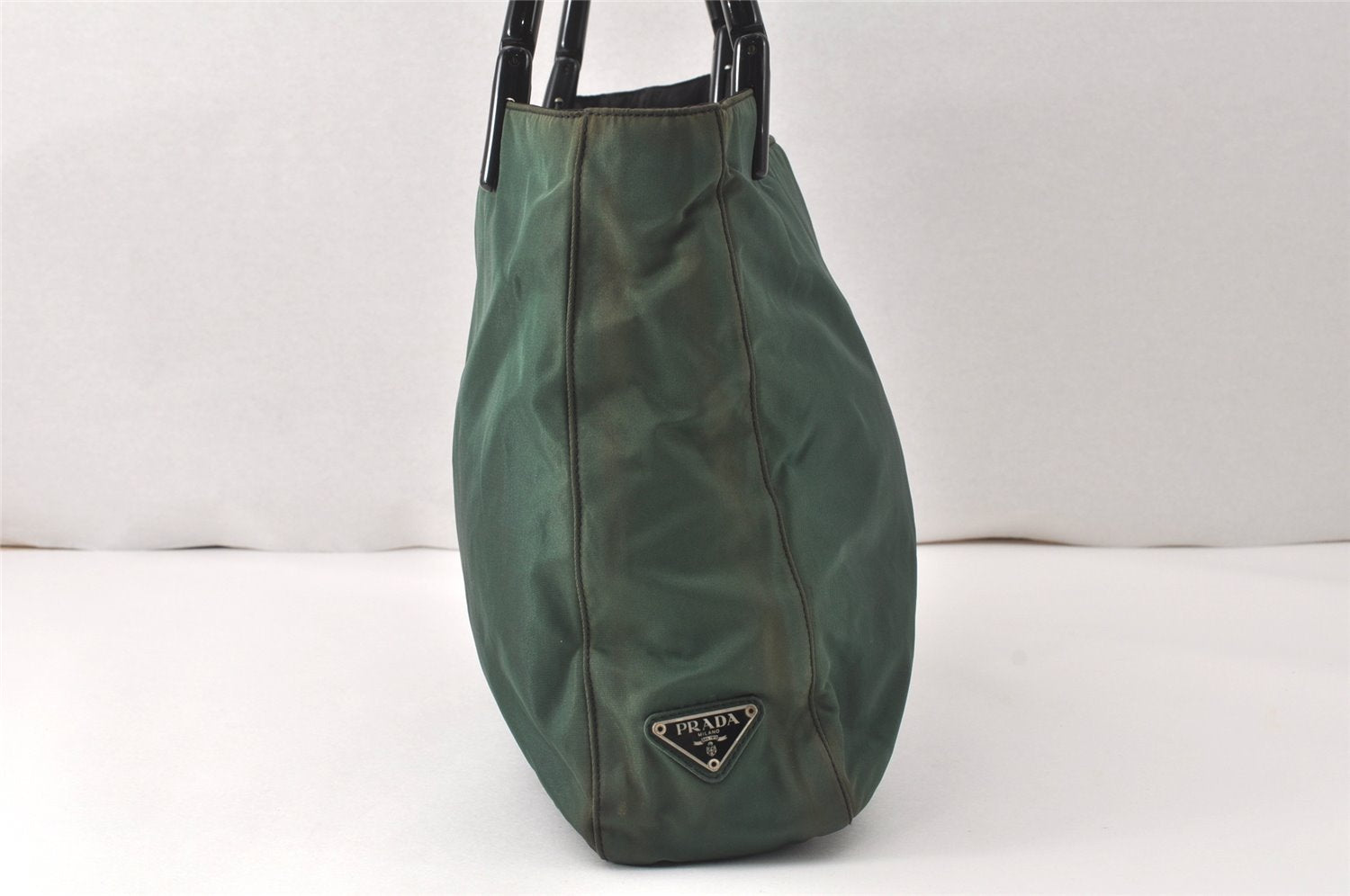 Authentic PRADA Nylon Tessuto Plastic Shoulder Hand Bag B8365 Green 4902K