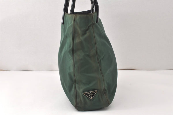 Authentic PRADA Nylon Tessuto Plastic Shoulder Hand Bag B8365 Green 4902K