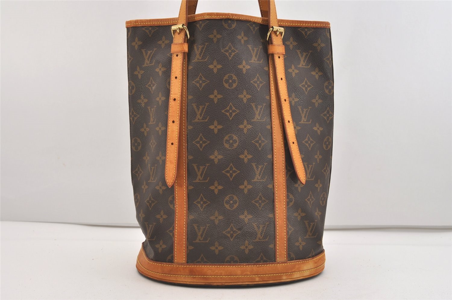 Authentic Louis Vuitton Monogram Bucket GM Shoulder Tote Bag M42236 Junk 4903J