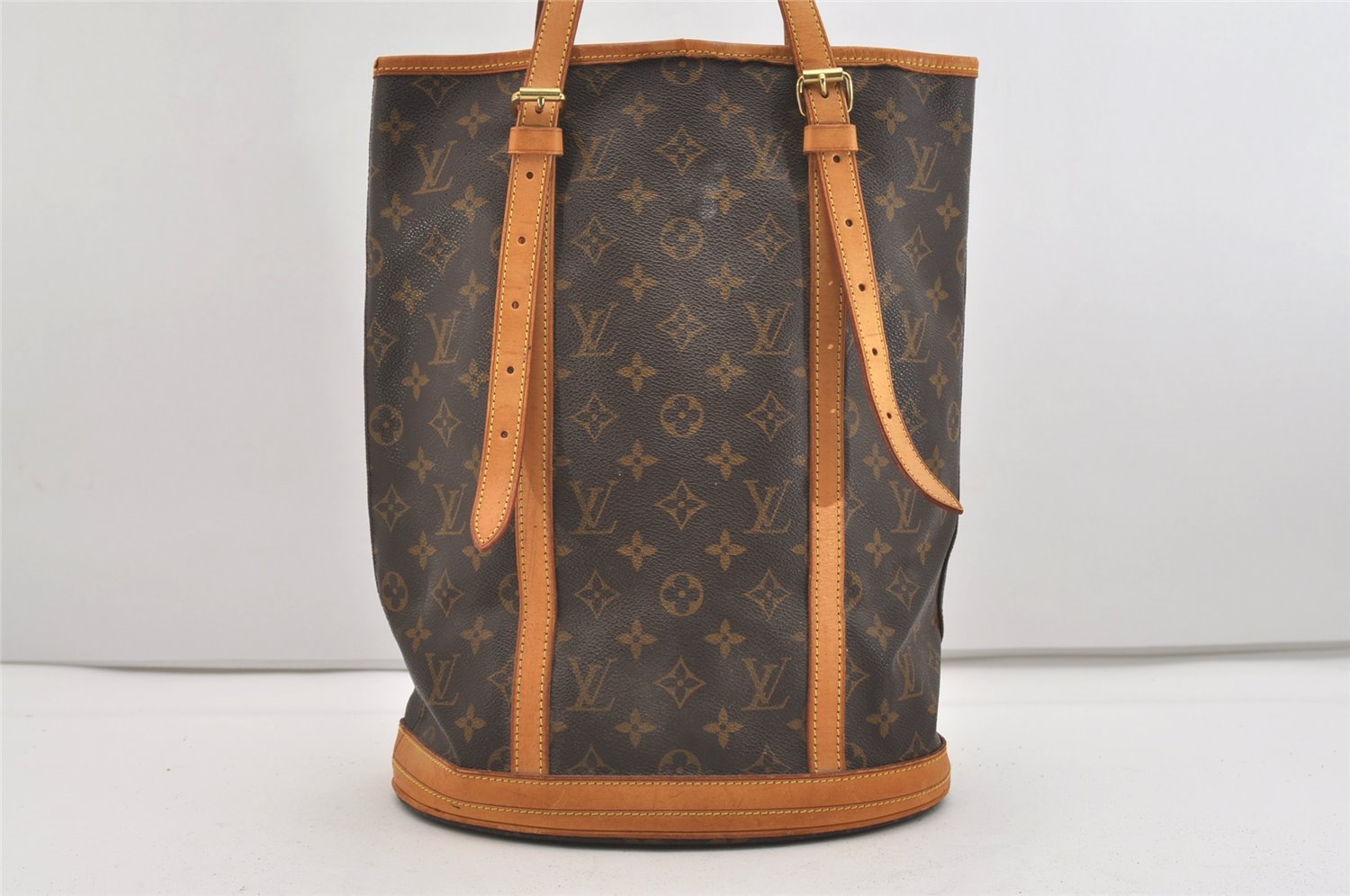 Authentic Louis Vuitton Monogram Bucket GM Shoulder Tote Bag M42236 Junk 4903J