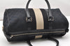 Authentic GUCCI Sherry Line Hand Boston Bag GG Canvas Leather Black 4903K