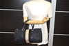 Authentic GUCCI Sherry Line Hand Boston Bag GG Canvas Leather Black 4903K