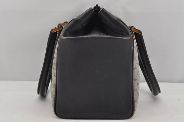 Authentic GUCCI Micro GG PVC Leather Hand Boston Bag Purse Navy Blue Junk 4904J