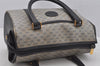 Authentic GUCCI Micro GG PVC Leather Hand Boston Bag Purse Navy Blue Junk 4904J