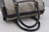 Authentic GUCCI Micro GG PVC Leather Hand Boston Bag Purse Navy Blue Junk 4904J
