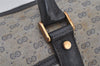 Authentic GUCCI Micro GG PVC Leather Hand Boston Bag Purse Navy Blue Junk 4904J
