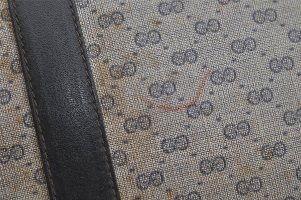 Authentic GUCCI Micro GG PVC Leather Hand Boston Bag Purse Navy Blue Junk 4904J