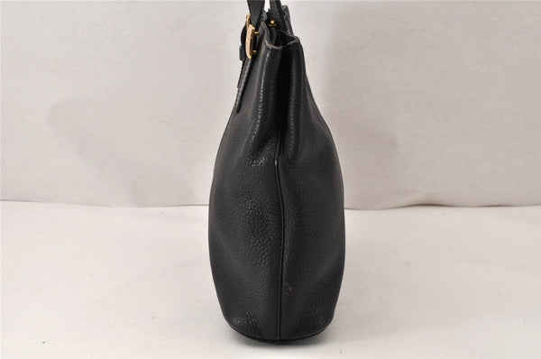 Authentic Burberrys Vintage Leather Shoulder Hand Bag Black 4904K