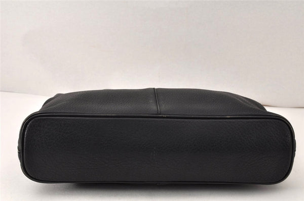 Authentic Burberrys Vintage Leather Shoulder Hand Bag Black 4904K