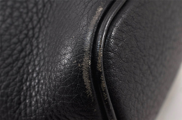 Authentic Burberrys Vintage Leather Shoulder Hand Bag Black 4904K