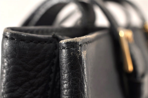 Authentic Burberrys Vintage Leather Shoulder Hand Bag Black 4904K