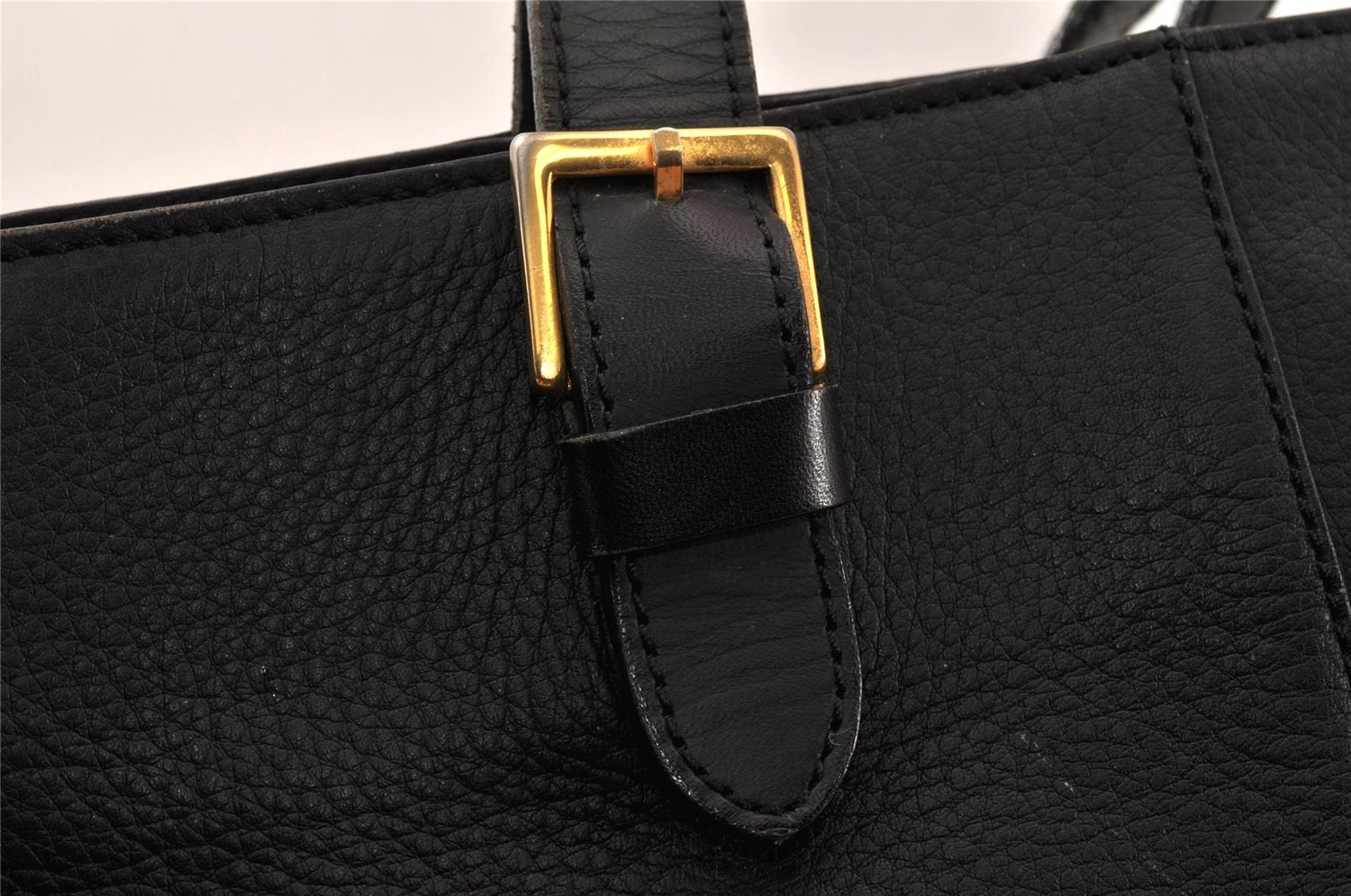Authentic Burberrys Vintage Leather Shoulder Hand Bag Black 4904K