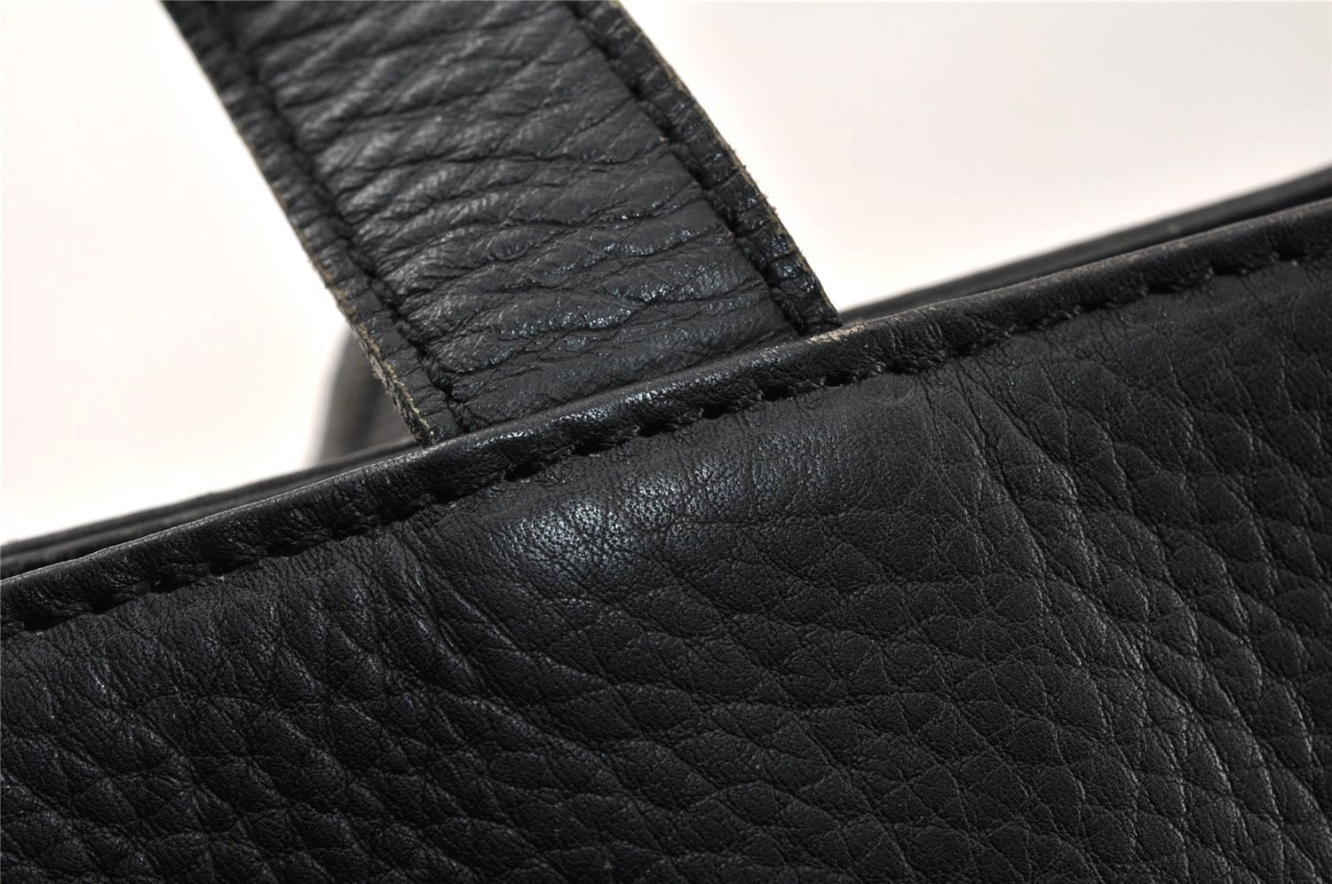 Authentic Burberrys Vintage Leather Shoulder Hand Bag Black 4904K