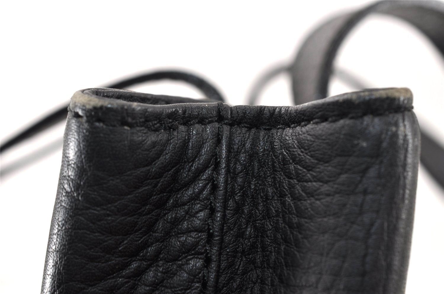 Authentic Burberrys Vintage Leather Shoulder Hand Bag Black 4904K