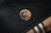 Authentic Burberrys Vintage Leather Shoulder Hand Bag Black 4904K