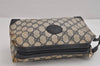 Authentic GUCCI Clutch Hand Bag Purse GG PVC Leather Navy Blue Junk 4905J