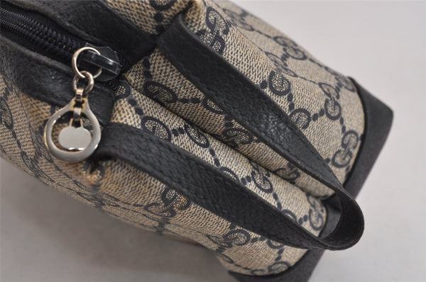 Authentic GUCCI Clutch Hand Bag Purse GG PVC Leather Navy Blue Junk 4905J