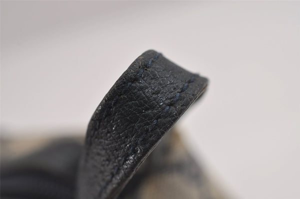 Authentic GUCCI Clutch Hand Bag Purse GG PVC Leather Navy Blue Junk 4905J