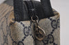 Authentic GUCCI Clutch Hand Bag Purse GG PVC Leather Navy Blue Junk 4905J