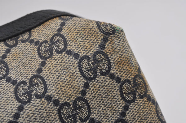 Authentic GUCCI Clutch Hand Bag Purse GG PVC Leather Navy Blue Junk 4905J