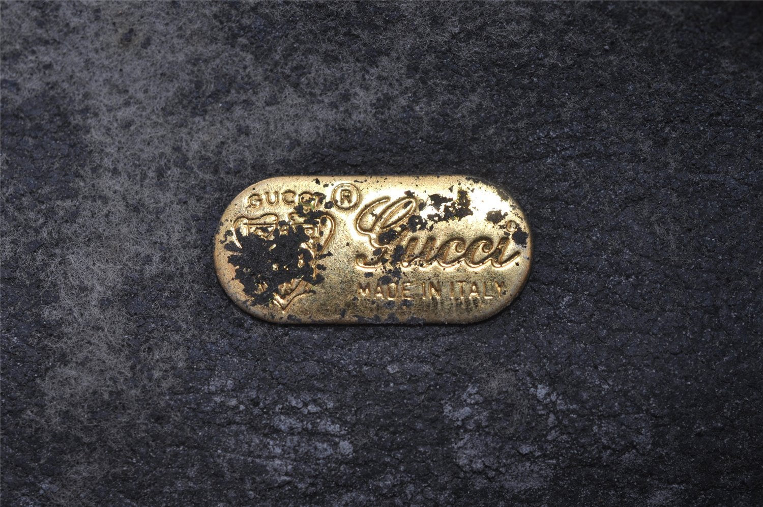 Authentic GUCCI Clutch Hand Bag Purse GG PVC Leather Navy Blue Junk 4905J