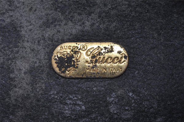 Authentic GUCCI Clutch Hand Bag Purse GG PVC Leather Navy Blue Junk 4905J