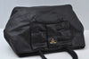 Authentic PRADA Vintage Fiocco Ribbon Leather Hand Tote Bag Black 4906J