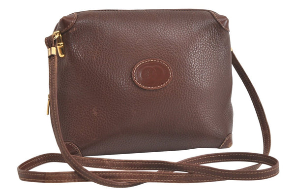 Authentic GUCCI Vintage Shoulder Cross Body Bag Purse Leather Brown 4906K