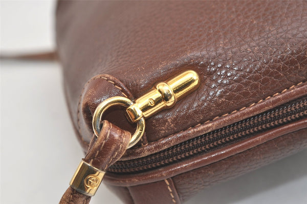 Authentic GUCCI Vintage Shoulder Cross Body Bag Purse Leather Brown 4906K
