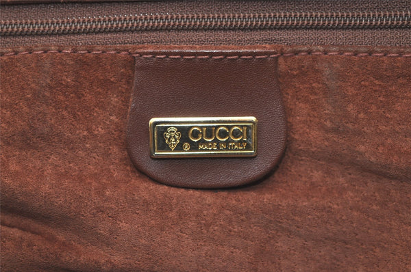 Authentic GUCCI Vintage Shoulder Cross Body Bag Purse Leather Brown 4906K