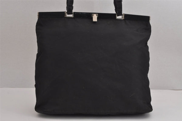 Authentic PRADA Vintage Nylon Tessuto Leather Shoulder Tote Bag Black 4907J