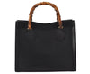 Authentic GUCCI Vintage Bamboo Hand Bag Leather Black Junk 4907K