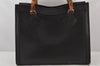 Authentic GUCCI Vintage Bamboo Hand Bag Leather Black Junk 4907K