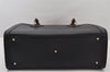 Authentic GUCCI Vintage Bamboo Hand Bag Leather Black Junk 4907K