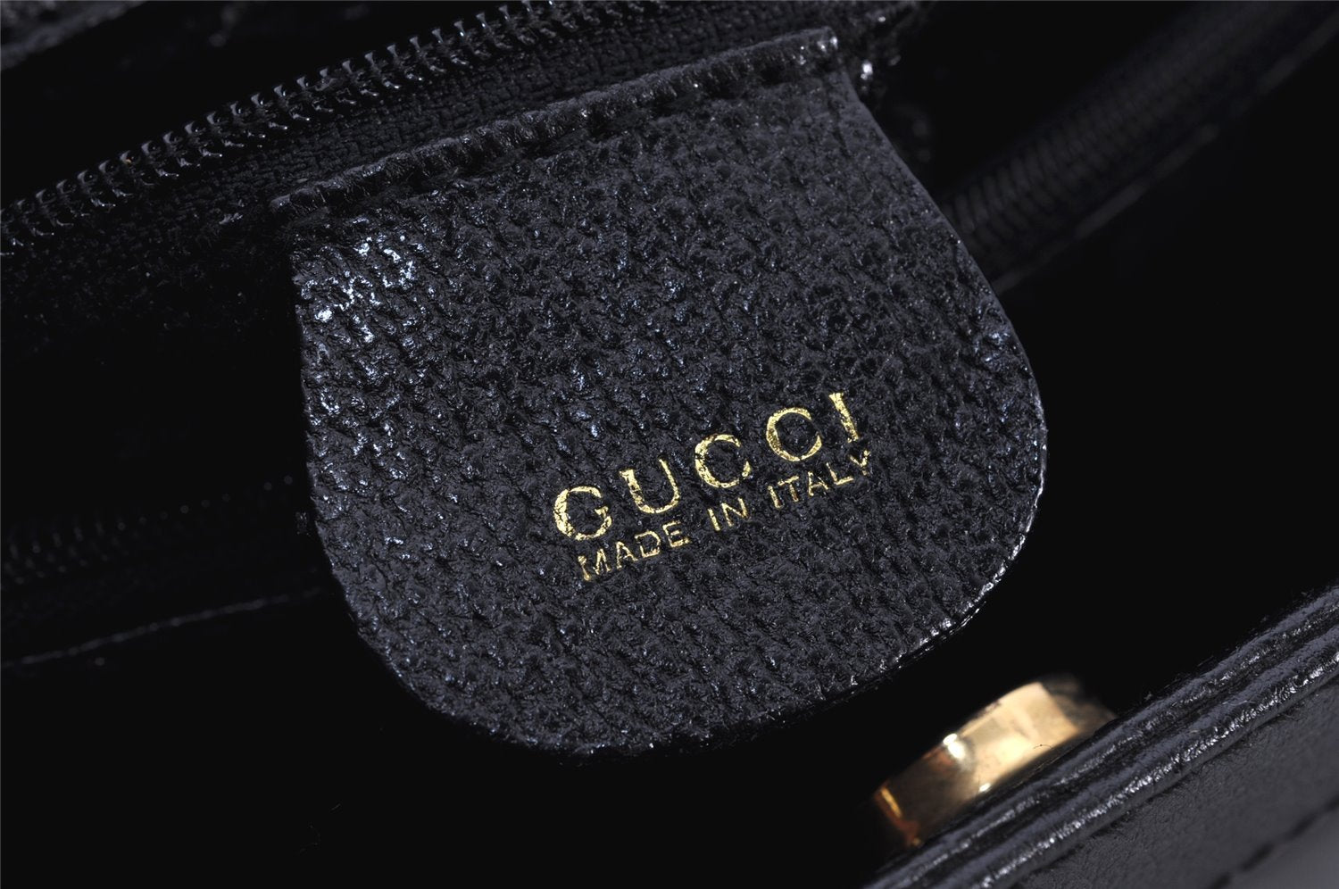 Authentic GUCCI Vintage Bamboo Hand Bag Leather Black Junk 4907K