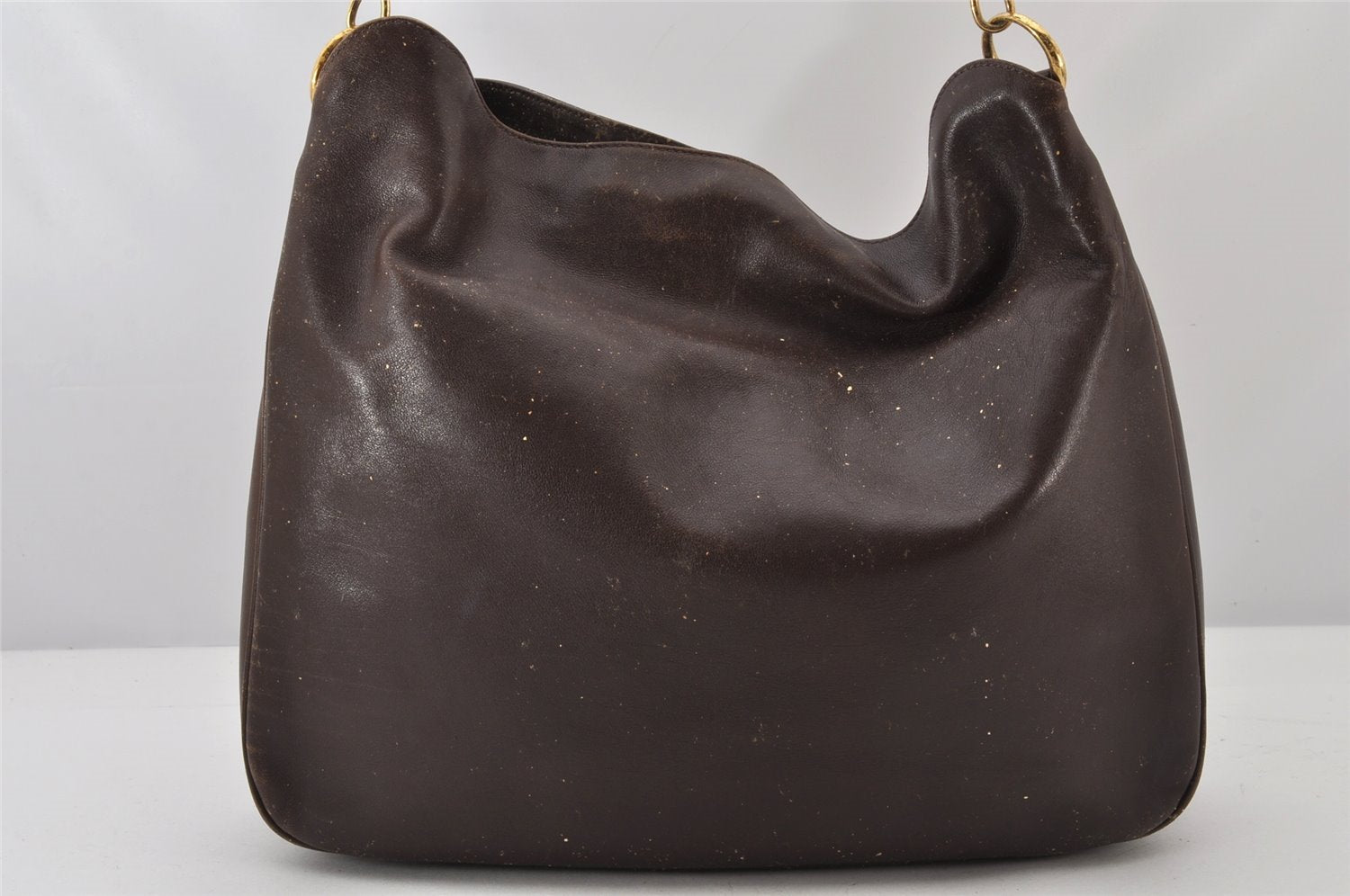 Authentic GUCCI Bamboo 2Way Shoulder Bag Leather Brown Junk 4908K