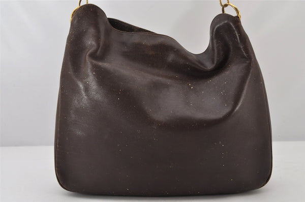 Authentic GUCCI Bamboo 2Way Shoulder Bag Leather Brown Junk 4908K