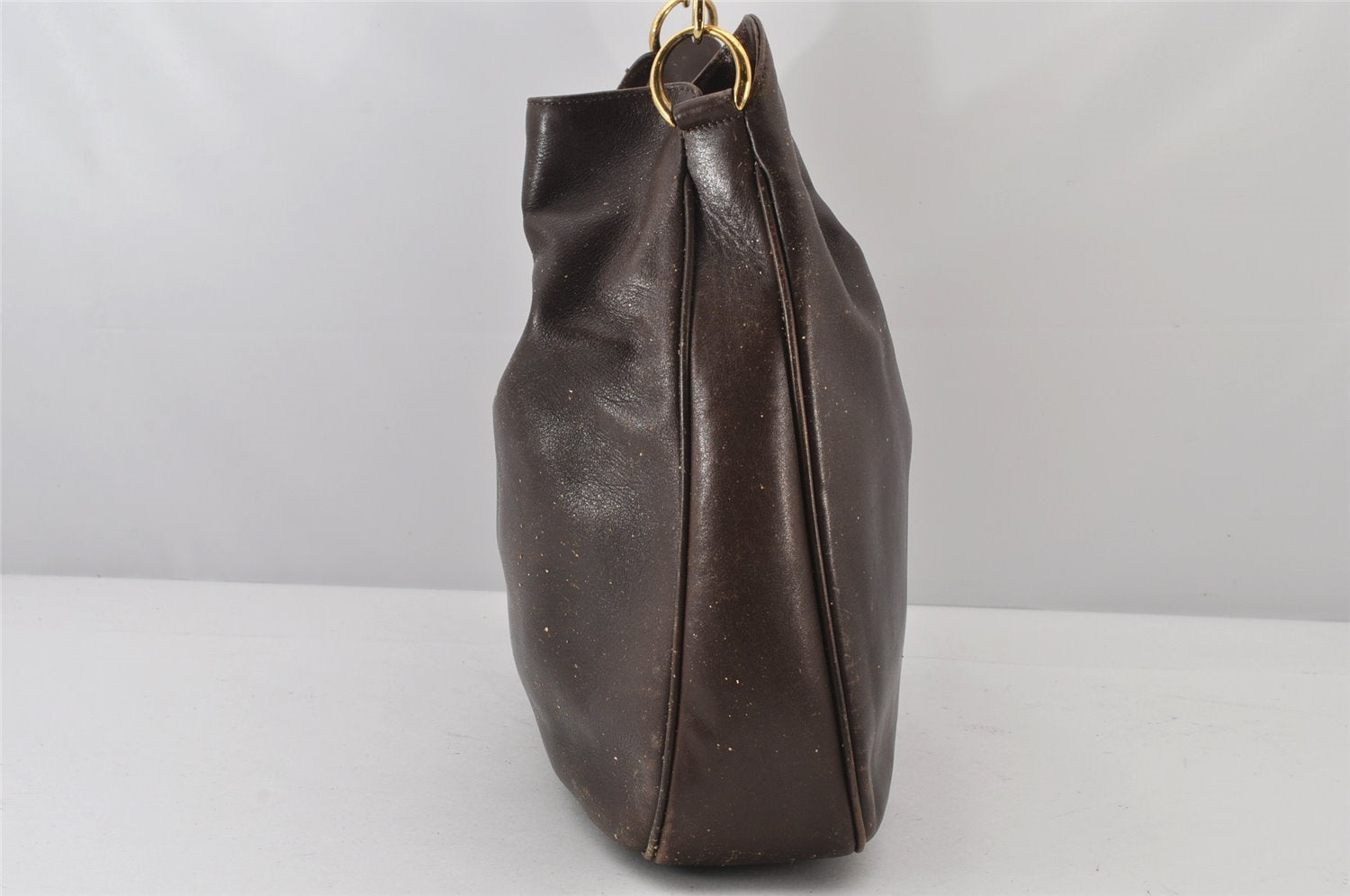 Authentic GUCCI Bamboo 2Way Shoulder Bag Leather Brown Junk 4908K