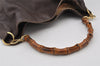 Authentic GUCCI Bamboo 2Way Shoulder Bag Leather Brown Junk 4908K