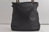 Authentic GUCCI Vintage Bamboo 2Way Shoulder Tote Bag Leather Black Junk 4909K