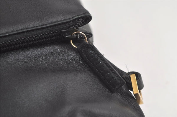 Authentic GUCCI Vintage Bamboo 2Way Shoulder Tote Bag Leather Black Junk 4909K