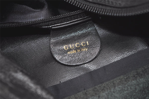 Authentic GUCCI Vintage Bamboo 2Way Shoulder Tote Bag Leather Black Junk 4909K
