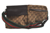 Auth GUCCI Web Sherry Line Waist Body Bag GG Canvas Leather 28566 Brown 4910K