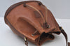 Authentic Burberrys Leather Shoulder Cross Body Drawstring Bag Purse Brown 4911J