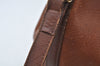 Authentic Burberrys Leather Shoulder Cross Body Drawstring Bag Purse Brown 4911J